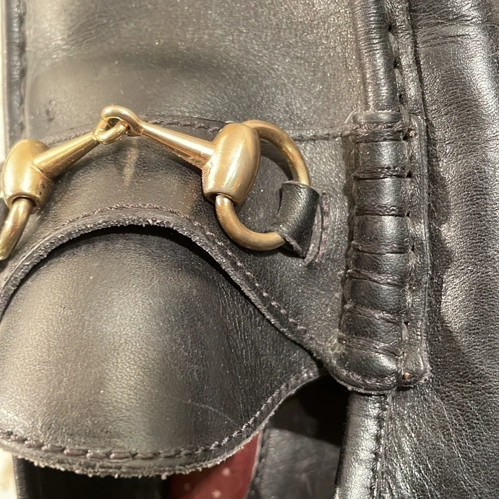 Gucci Horse Bit Driving Loafers Black & Brown Leather Protective Soles